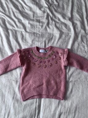 The Children's Place Pink Sequin Heart Sweater